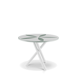 Sand Dollar Side Table 42" Tex White - White And Basil Duraboard sand dollar side table 42" tex white - white and basil duraboard